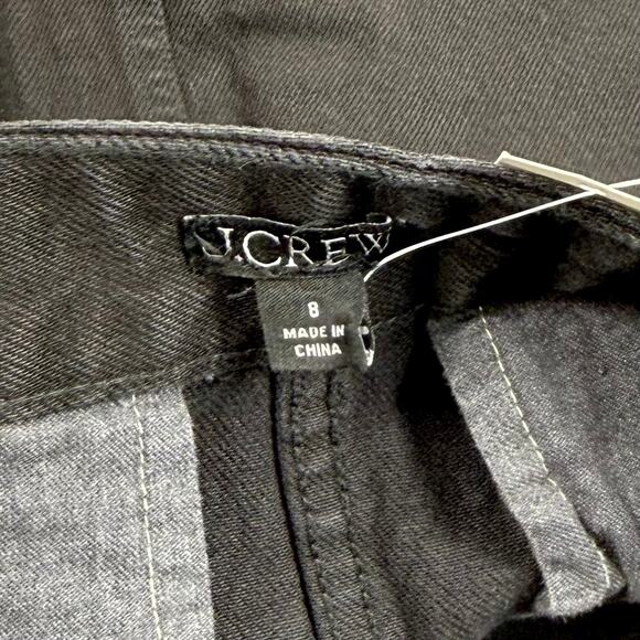 J Crew Women's Button Front Denim Skirt Size 8 Black High Rise Preppy - Picture 3 of 13